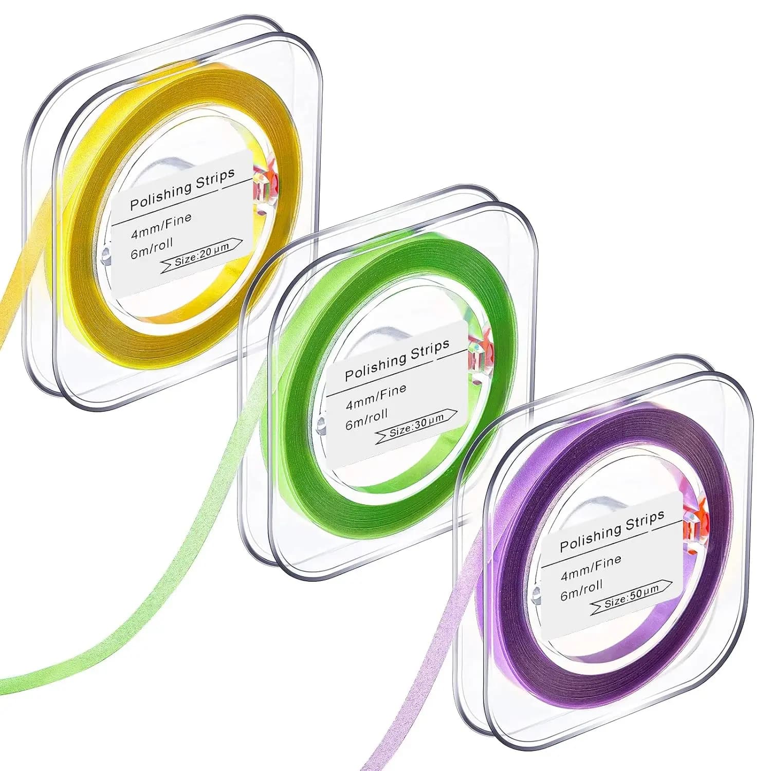 Strisce Lucidanti per Denti, Lucidatore Dentale a 3 Rotoli 4mm x 600mm, Strumento per Pulizia Profonda dei Denti
