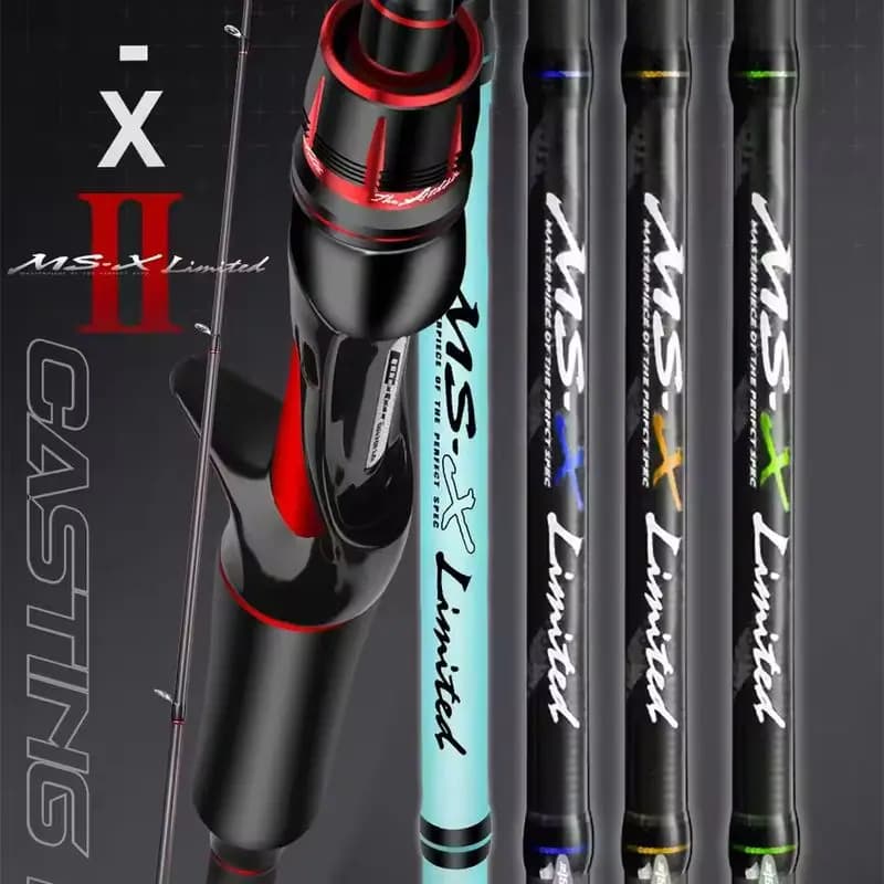 Canna da Pesca Hasida Ms.X Limited con 2 Punte per Spinning e Casting, Lancio Lungo per Acqua Dolce e Salata, Pesca di Black Bass e Snakehead