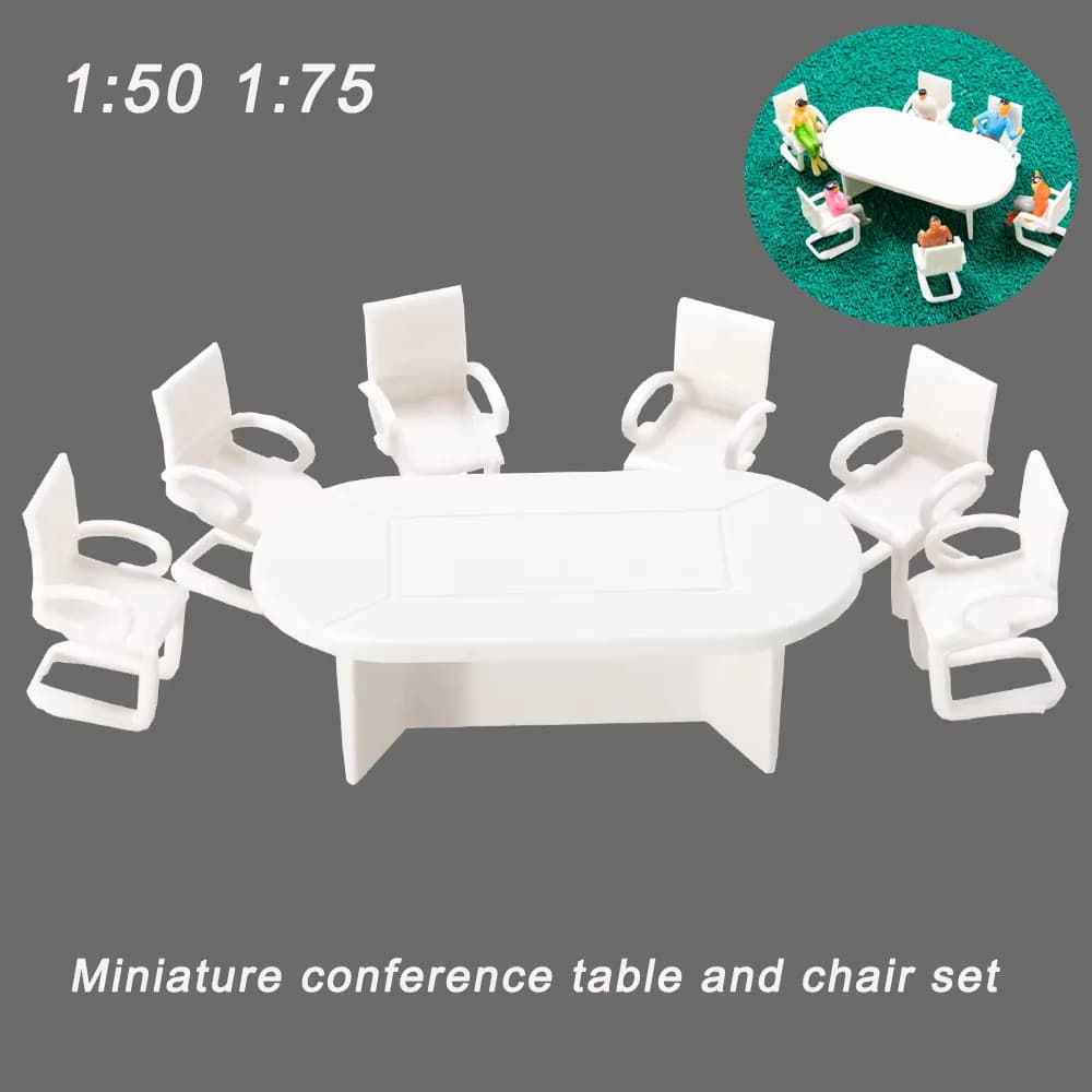 Scala 1:50 1:75 Tavolo e sedie in miniatura Modello ABS Giocattoli Modello fai da te Creazione di kit per interni Architettura Materiali da costruzione per Diorama