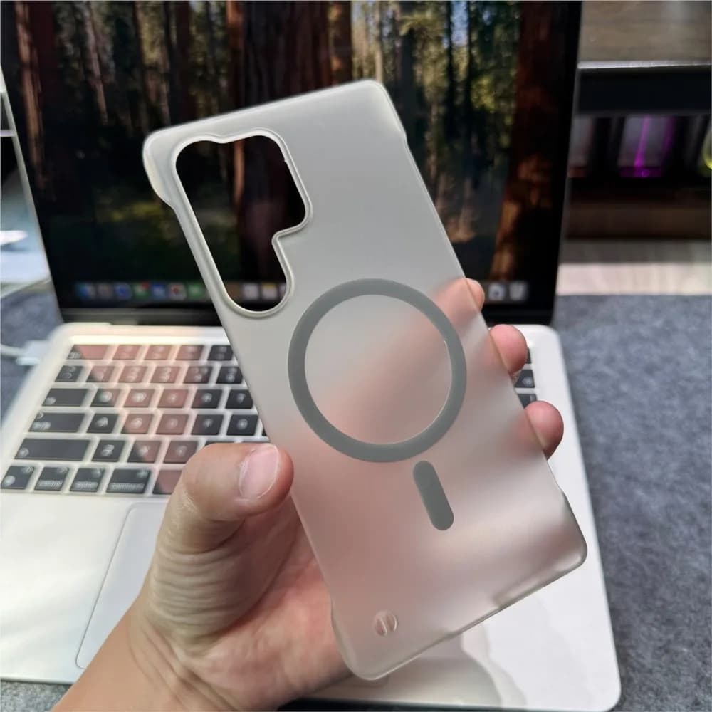 Custodia Magnetica Sottile Opaca Senza Cornice in PC di Lusso per Samsung Galaxy S26 S25 S24 S23 FE S22 Ultra Plus, Cover Traslucida Compatibile con MagSafe