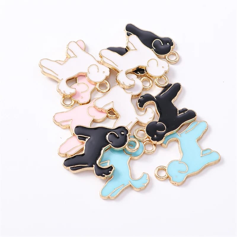 10pcs 15x18mm Cartoon Animal Charms Enamel Dog Charms Pendants for Jewelry Making Drop Earrings Necklaces DIY Crafts Accessories