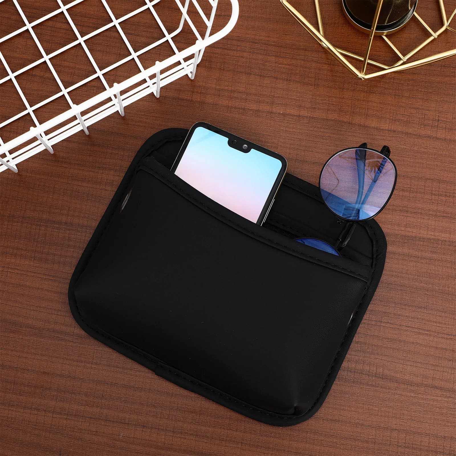 Borsa portaoggetti per sedile auto in PU, organizer resistente per auto, tasca laterale per sedile anteriore per telefono, chiavi, monete, contenitore per spazi vuoti, accessori auto