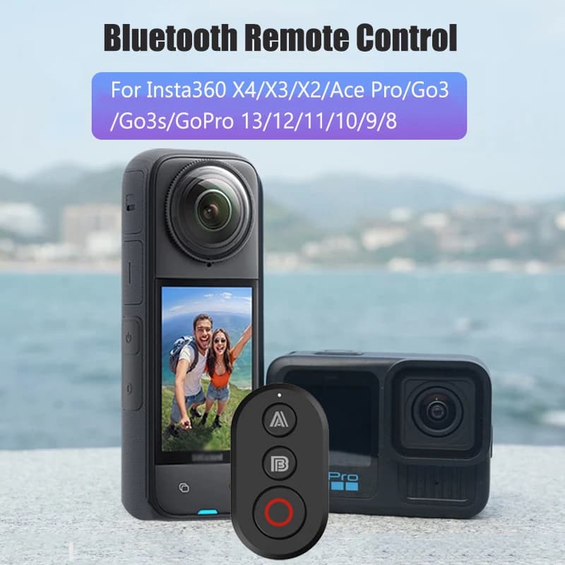 Bluetooth remote control for Insta360 X4/X3/Go3/Go3S/Ace Pro /AcePro2 GoPro 13/12/11/10/9/8 Sports camera accessory