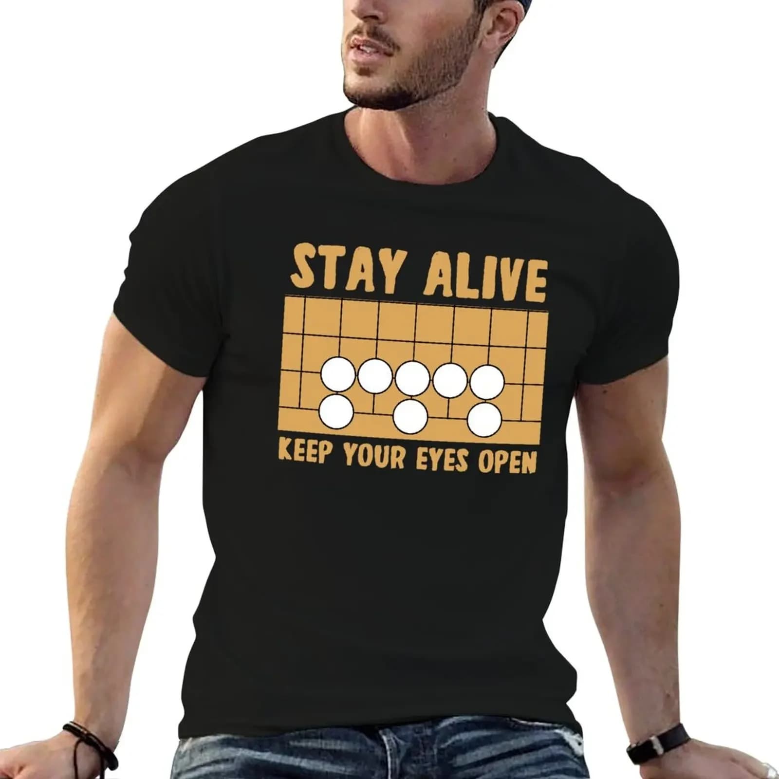 Go gioco da tavolo mantenere i tuoi occhi aperti T-shirt oversize kawaii vestiti camicia da allenamento vintage da uomo