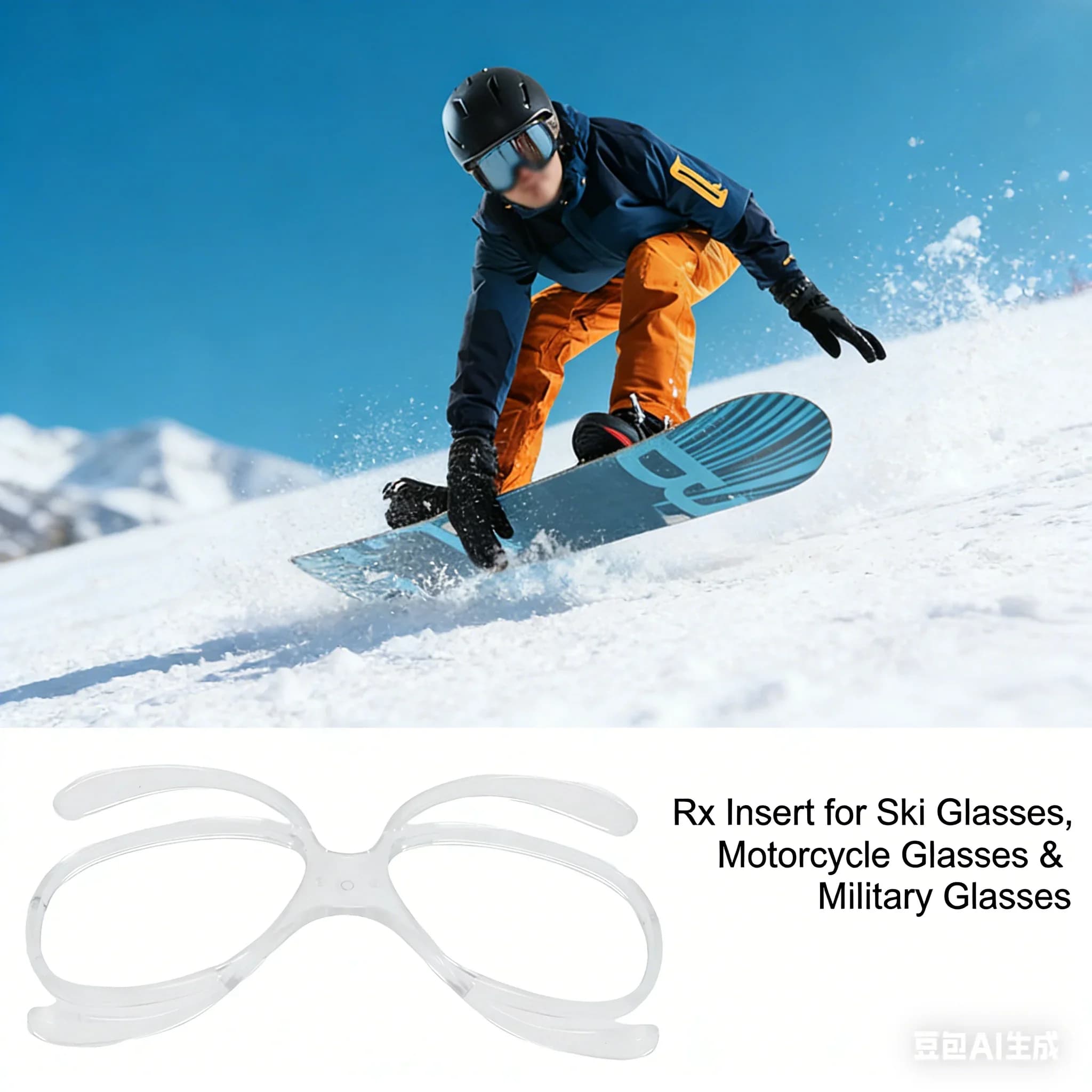 Inserto per occhiali da sci Adattatore ottico Telaio da prescrizione flessibile Occhiali da neve regolabili Inserto Clip-On Clip Accessori da sci