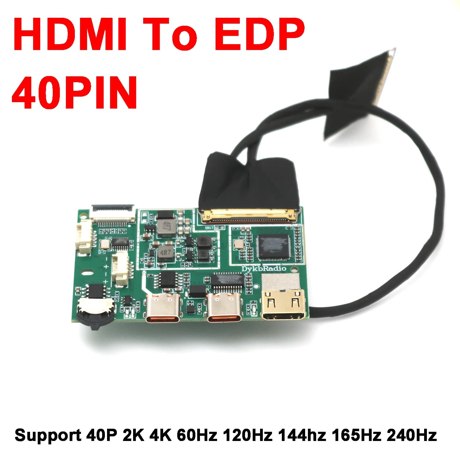 Scheda driver da DP a EDP 2K 4K 40PIN Adattatore segnale EDP Scheda di proiezione Cavo EDP Display LCD portatile Schermo 120HZ 60HZ 144hZ