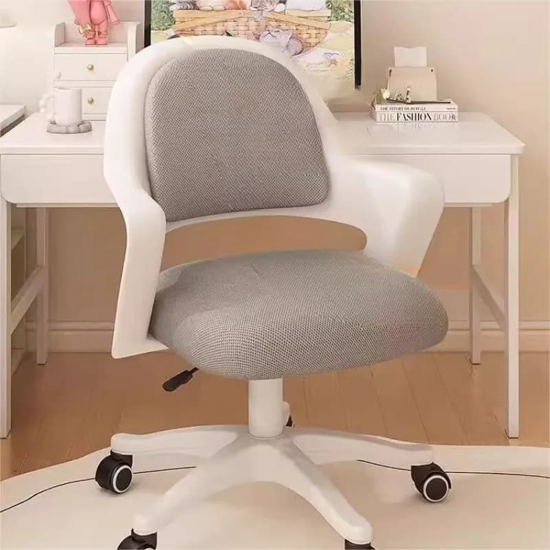 Sedia da Ufficio dal Design Nordico Carino, Ergonomica e Girevole con Cuscino Morbido e Ruote Mobili per Casa, Ufficio, Camera da Letto, Studio e Sala Conferenze