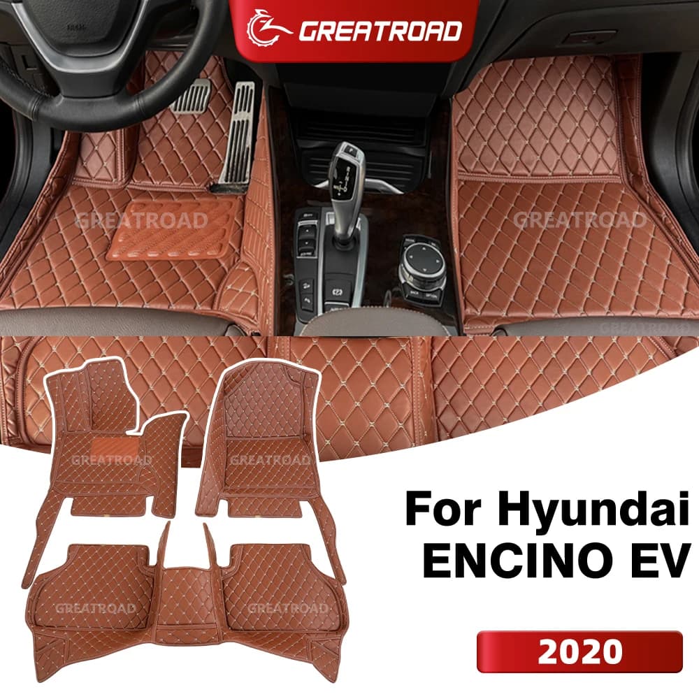 GREATROAD Tappetini Auto Personalizzati per Hyundai ENCINO EV (5 Posti) 2020, Copertura Tappeto Auto, Accessori Interni