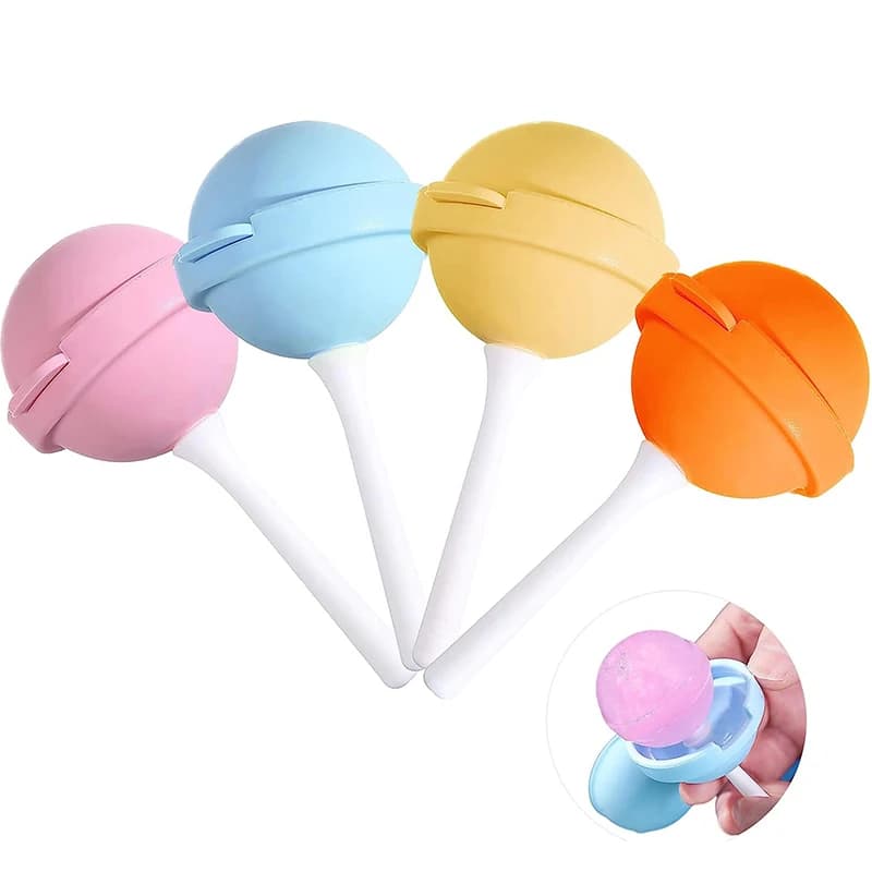 LMETJMA Mini Stampo per ghiaccioli in silicone Stampo per ghiaccioli fai da te Stampo per ghiaccioli per lecca-lecca Stampo per bambini Produttori di ghiaccioli per morsi di uova JT181