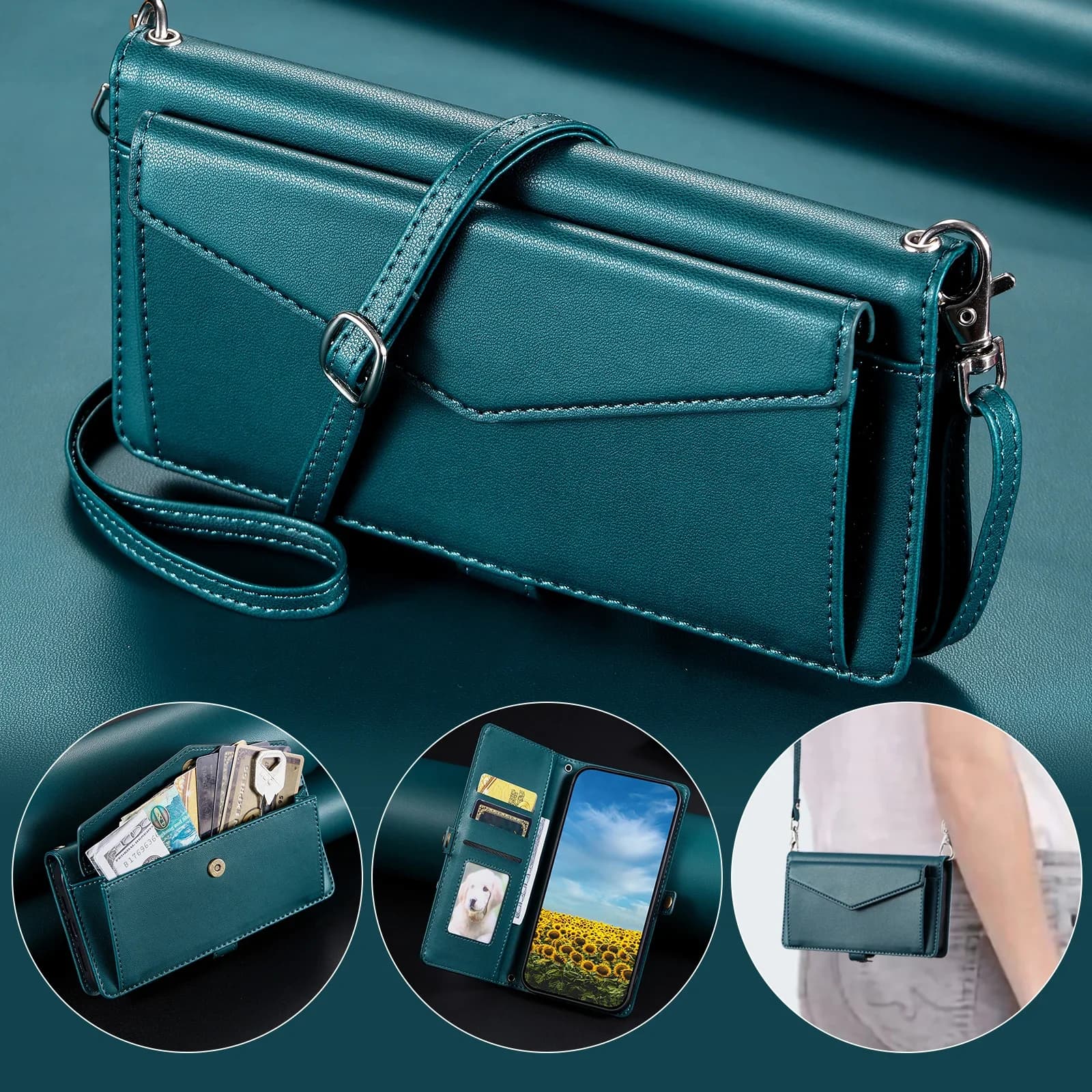 Carte a tracolla Solt Custodia a portafoglio in pelle per Google Pixel 9 Pro 8 8A 7A 7 6 6A Tracolla Cavalletto Tasca per libro Cover