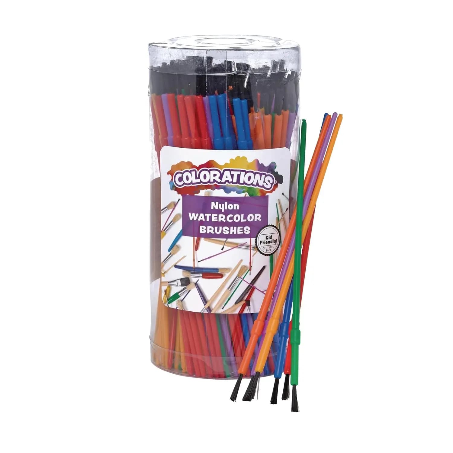 144 Paint Brushes Set, 3 Widths, Nylon Bristles, Kids Art Supplies, Classroom, Watercolor, Acrylic, Craft, Bulk Pack