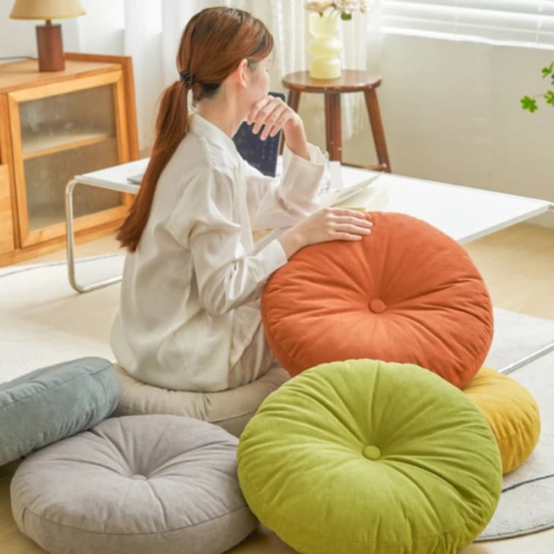 Chenille Round Floor Cushion Seat Pad PP Cotton Filled Meditation Tatami Pillow Soft Thick Chair Sofa Sitting Cushion