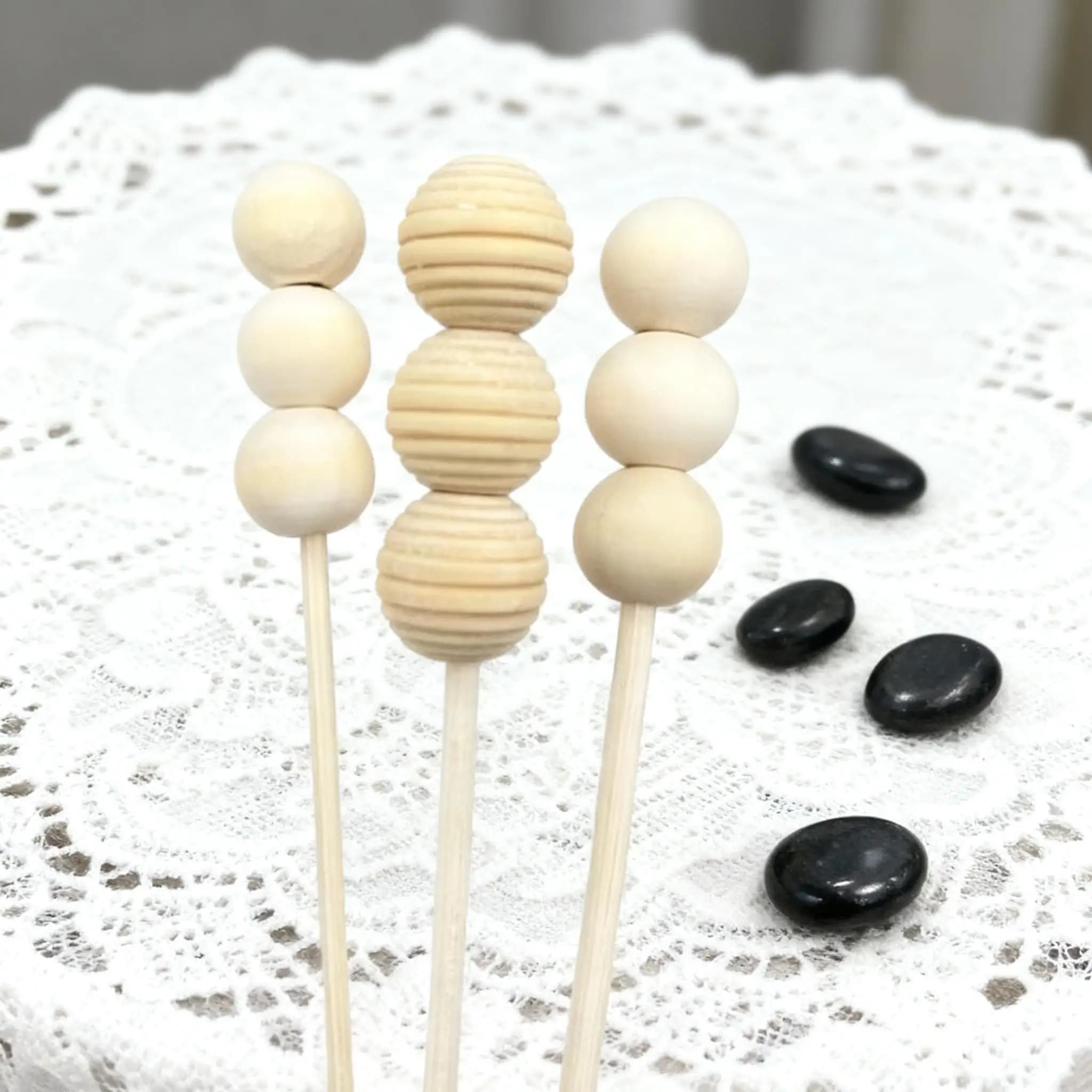 Set di bastoncini per diffusore di ance a sfera in legno da 6 pezzi - Per aromaterapia con olio profumato per la casa, decorazione domestica fai da te