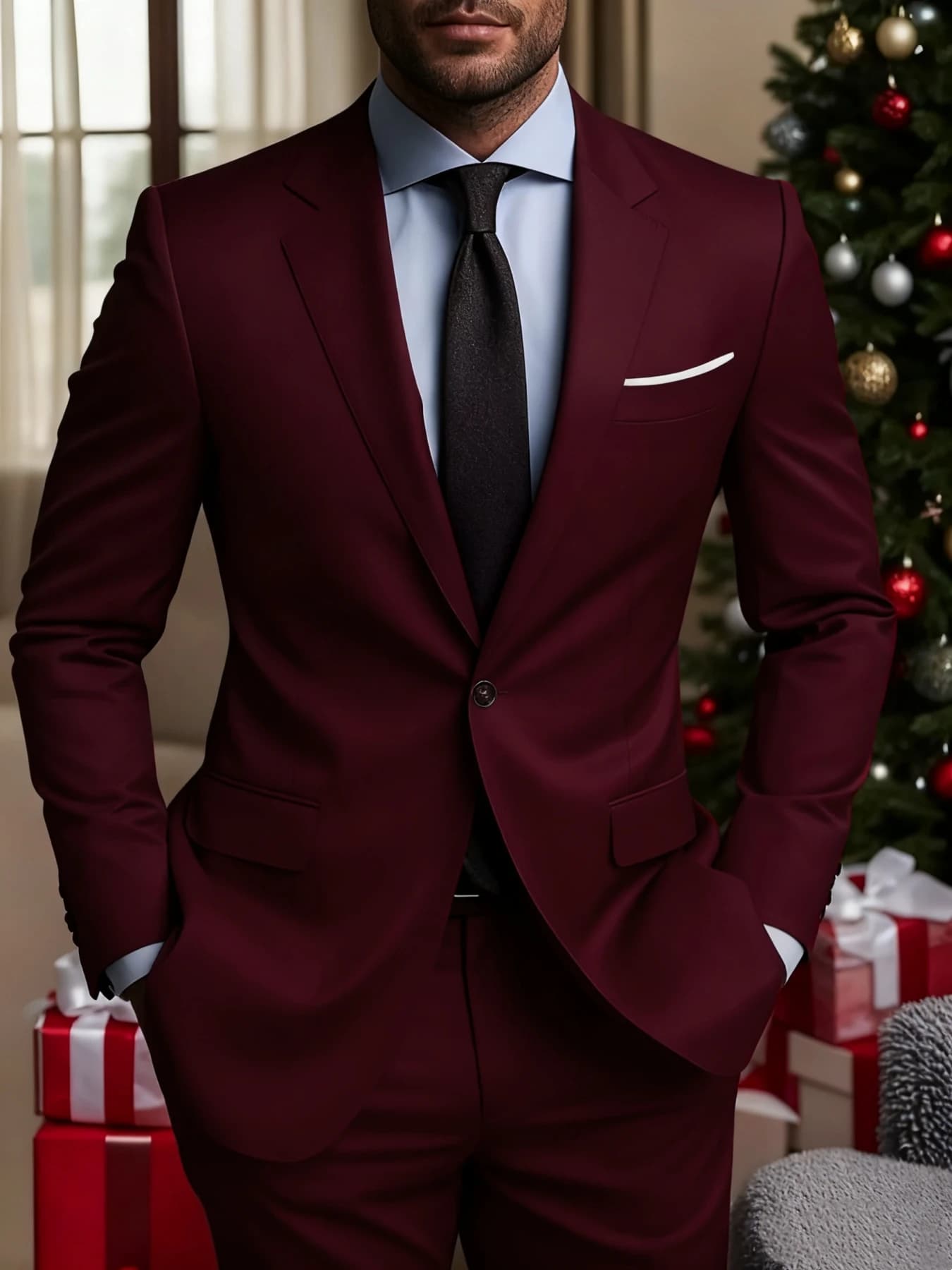 Men's Suit 2pcs Set, Comfortable Jacket And Pants, Suitable for Wedding, Party, Business And Daily Formal Use