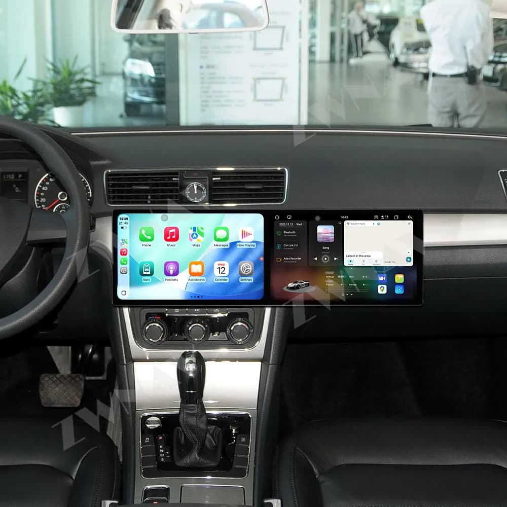 10.1 + 10.1 pollici Touch Screen Carplay Autoradio Per Volkswagen Passat 2011-2015 Android 15 Lettore multimediale per auto di navigazione GPS