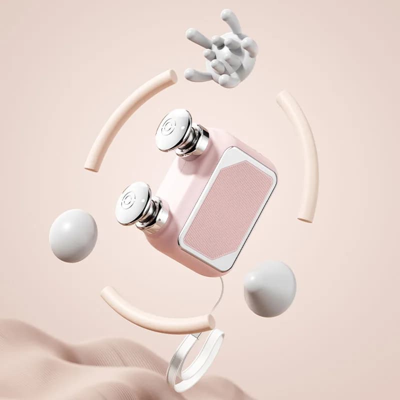 Jinkairui Mini Pocket Brushless Fascia Gun Multi Heads Portable Deep Tissue Muscle Massager Sport Fitness Body Pain Relief