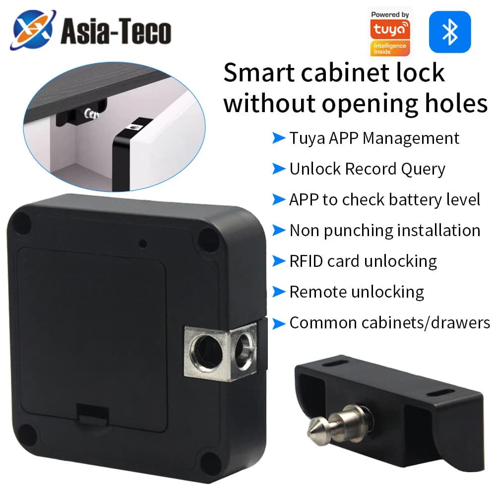 Bluetooth tuya Mobile APP Serratura per armadio Cassetto Serratura elettronica invisibile NFC/13,56M Carta Rfid Serratura per cassetto intelligente senza chiave