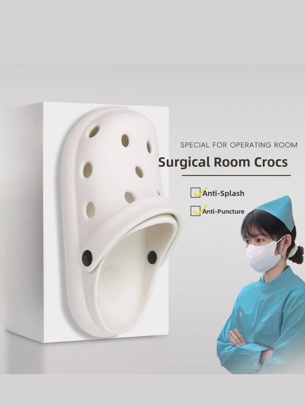 Ciabatte EVA Antiscivolo per Sala Operatoria Unisex Estive, Sandali Traspiranti a Due Vie con Design Scavato, Tacco Basso Casual