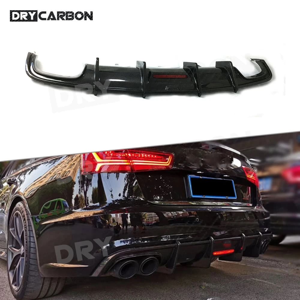 Diffusore Posteriore in Fibra di Carbonio per Audi A6 Sline S6 2013-2018, Spoiler per Paraurti Posteriore, Kit Carrozzeria, Accessori Non Standard