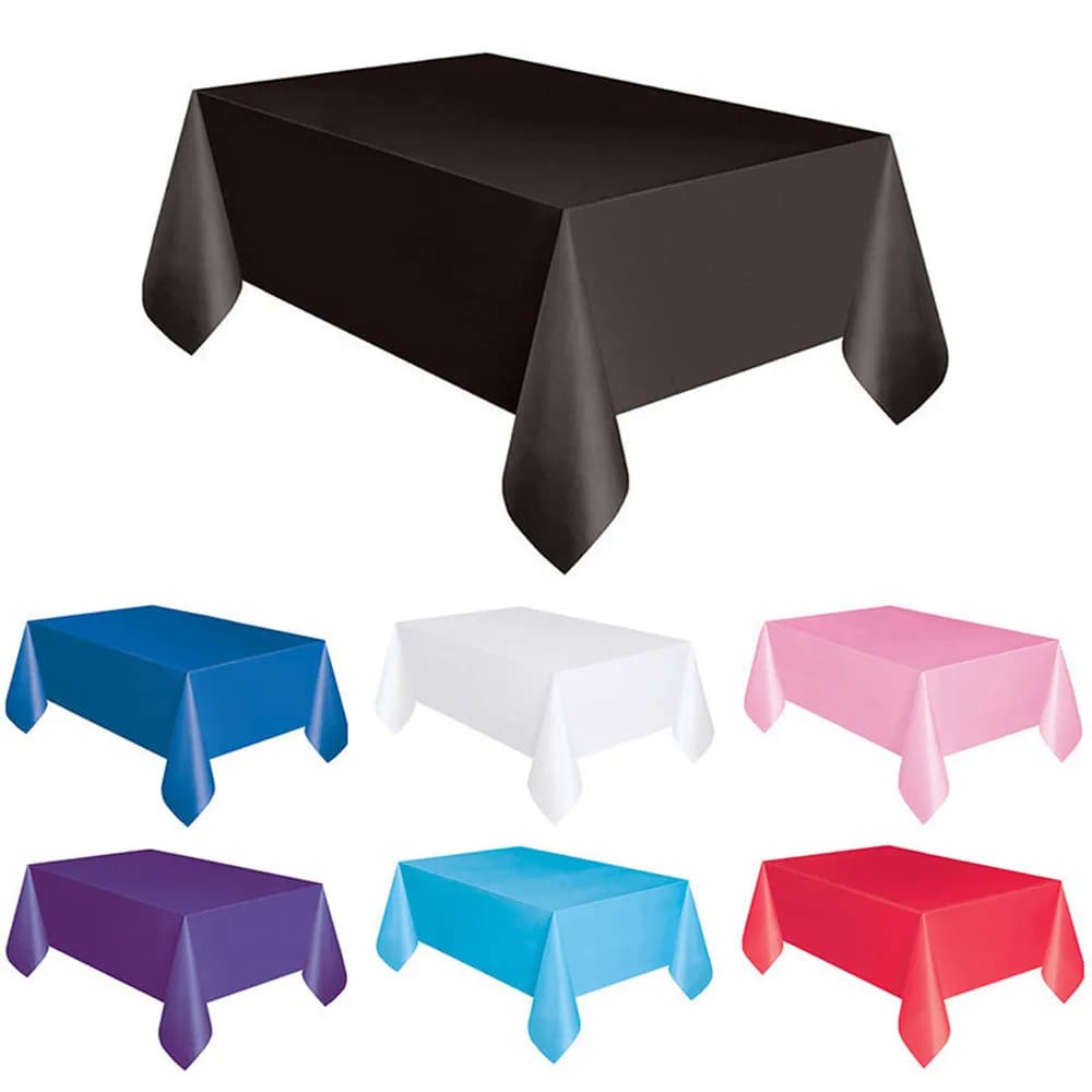 Tovaglia rettangolare in plastica grande, tovaglia pulita, per feste, rosso, bianco, nero, per compleanno, matrimonio, Natale