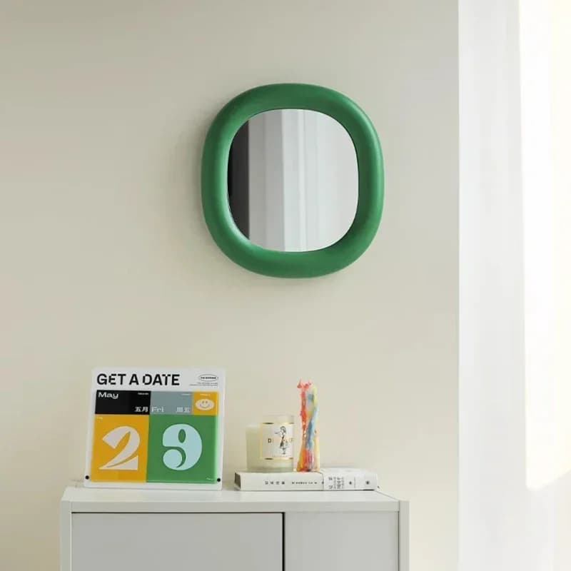 Articoli per specchi da parete per trucco Piccolo barbiere Ragazze Bagno nordico Specchio circolare irregolare Funky Mini Espelhos di lusso Decorazioni per la casa