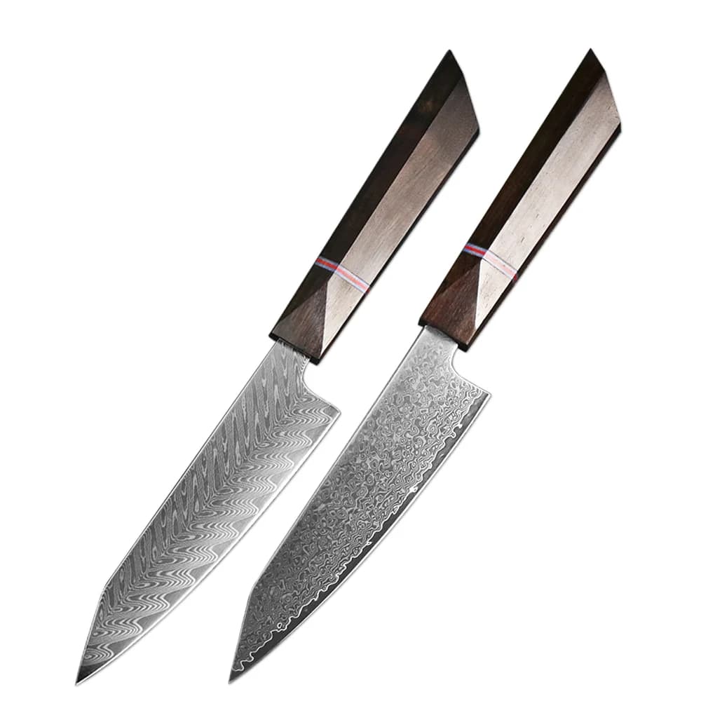 Jumpsong 5" multipurpose knife 67 layers steel plate damasco handle ebony special kitchen fruit EDC tool cook knife