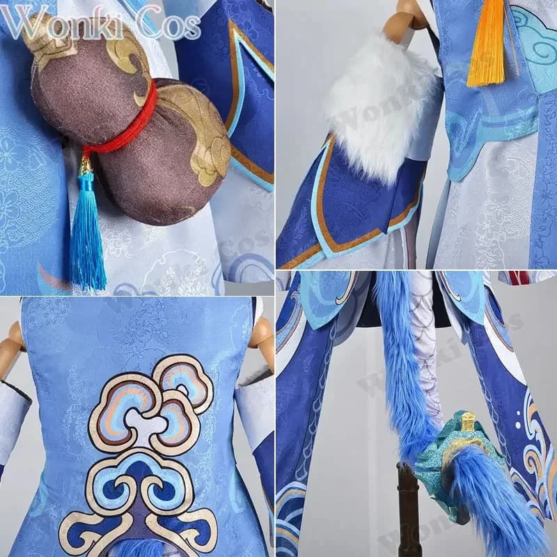 Parrucca per Costume Bailu di Honkai Star Rail, Set Completo per Cosplay, Costume da Carnevale per Ragazze