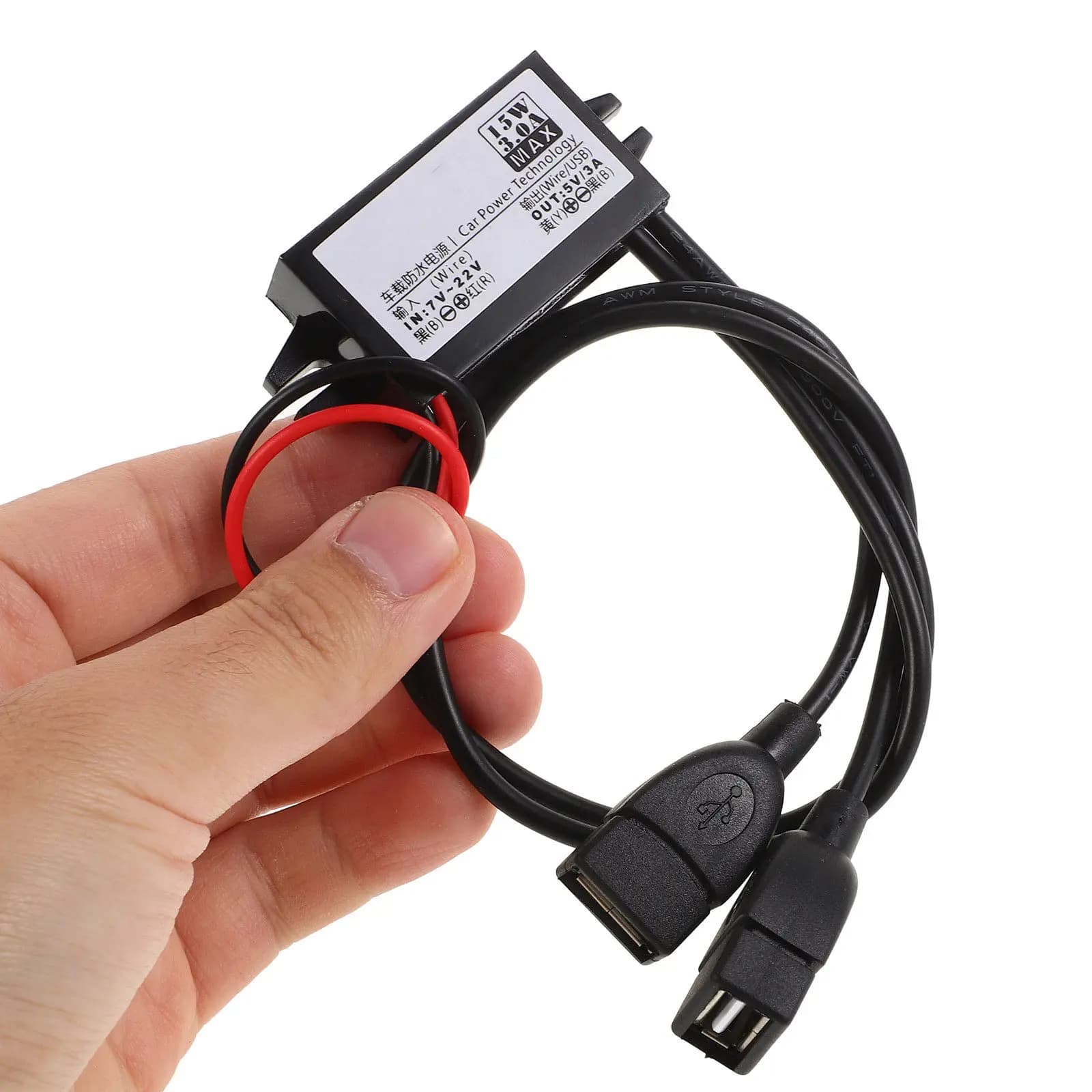 Car Power Converter 12V to 5V 3A Dual USB Module for Navigation Dash Cam Voltage Regulator Car Electronics Adapter