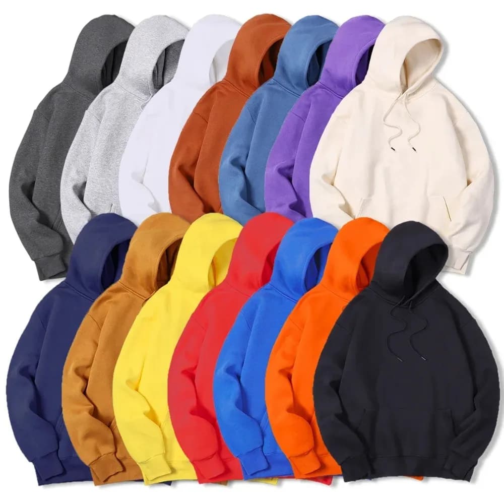 Masculino Cor Sólida Com Capuz Suéteres Masculino Camisola De Lã Quente Moda Roupas De Rua Solta Respirável Men's hoodie