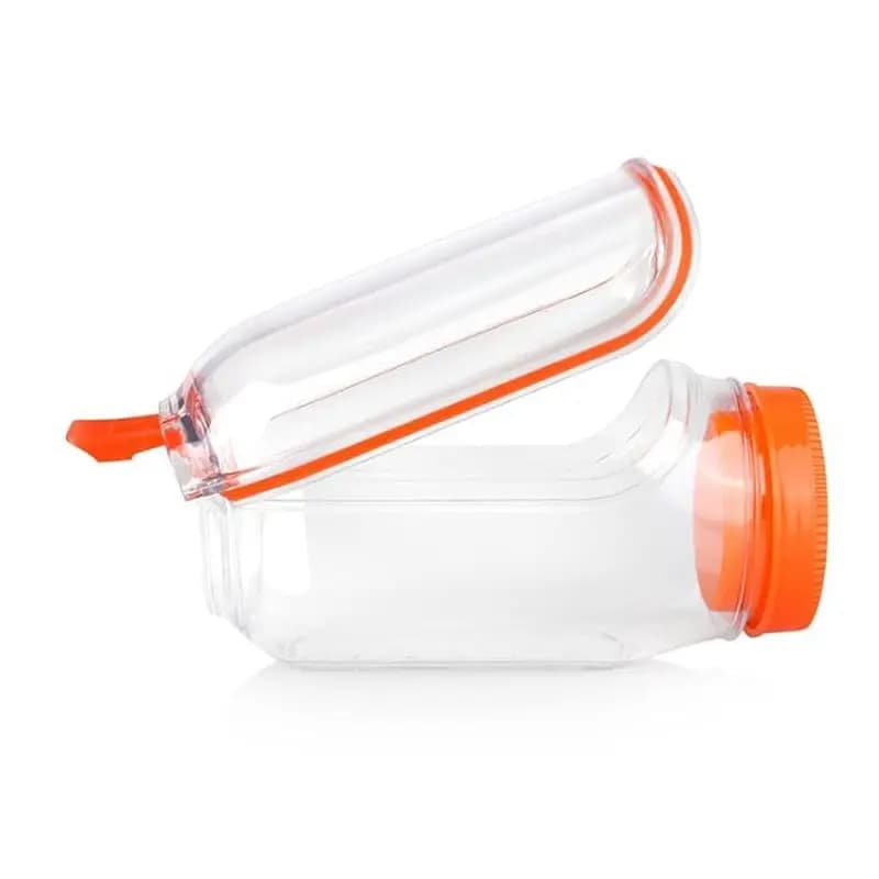AT63-Salad Pod Mason Jar Barattolo per insalata aperto lateralmente per pranzo, preparazione dei pasti, lavoro, barattolo per insalata all'aperto con apertura laterale