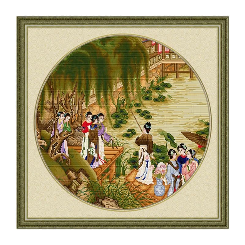 Chinese ancient style characters Cross Stitch Kits Stamped 11CT 14CT 16CT Needlework DIY Patterns Handmade Embroidery Set