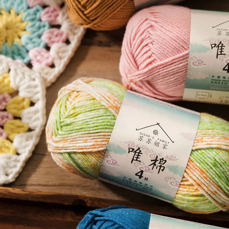 4 fili di cotone pettinato filato di latte palla 60% filato di cotone 40% fibra acrilica tessuto a mano fai da te sciarpa all'uncinetto materiale borsa maglione per bambini