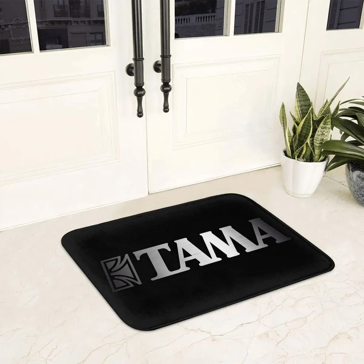 TAMA Music Drum SIZE LOGO Silver Non-slip Doormat Floor Mat Sand Scraping Carpet Rug for Kitchen Entrance Bedroom Footpad Mats