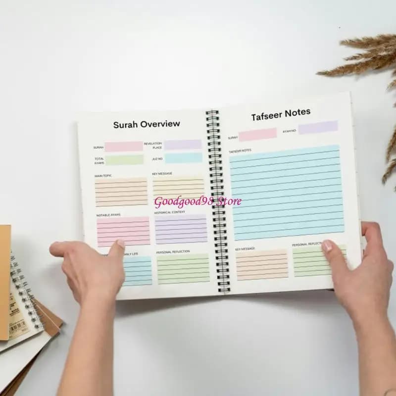 Twin Wire Binding Corano Study Planner Notebook Corano Reading Tracking Journal
