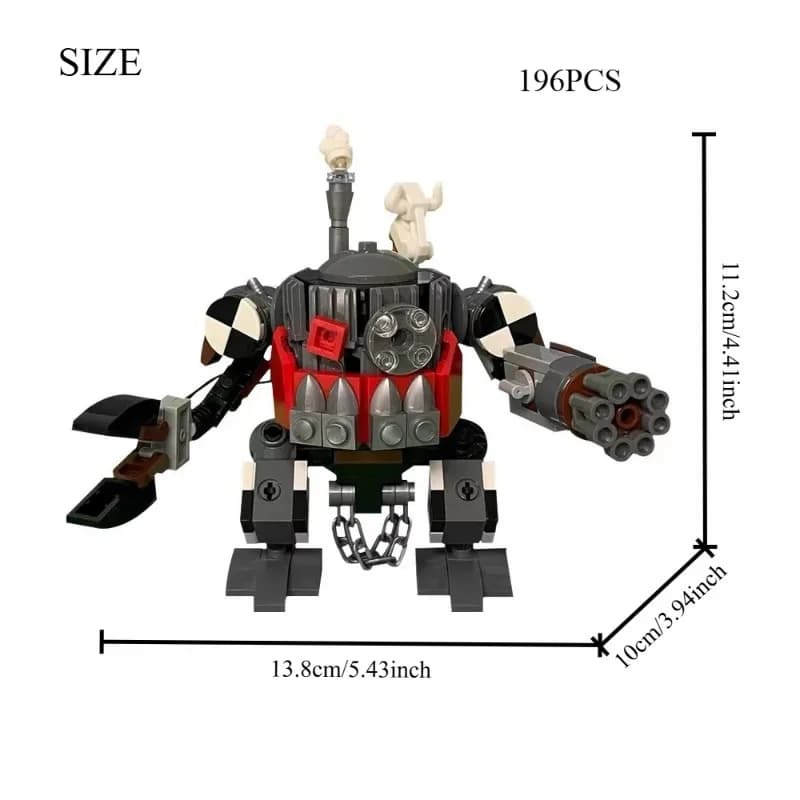 Set da costruzione Mecha Walker in scatola da 196 pezzi, kit modello di battaglia fantascientifica per adulti, regalo da collezione