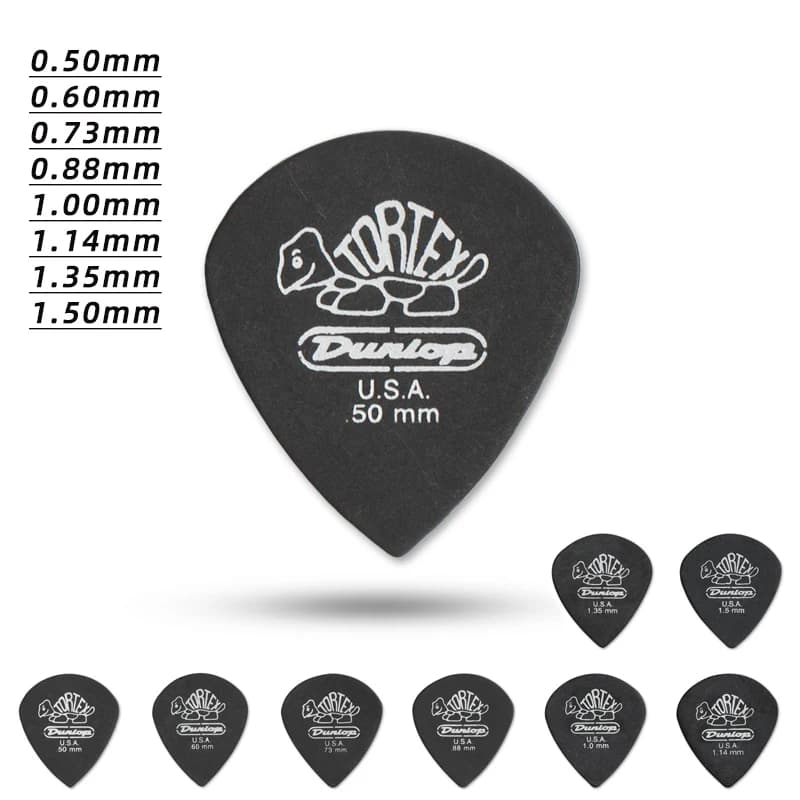 Scegli Dunlop. 482R JAZZ 3 Plettro per chitarra elettrica antiscivolo in materiale TORTEX. Spessore: 0,50/0,60/0,73/0,88/1,00/1,14/1,35/1,50 mm.