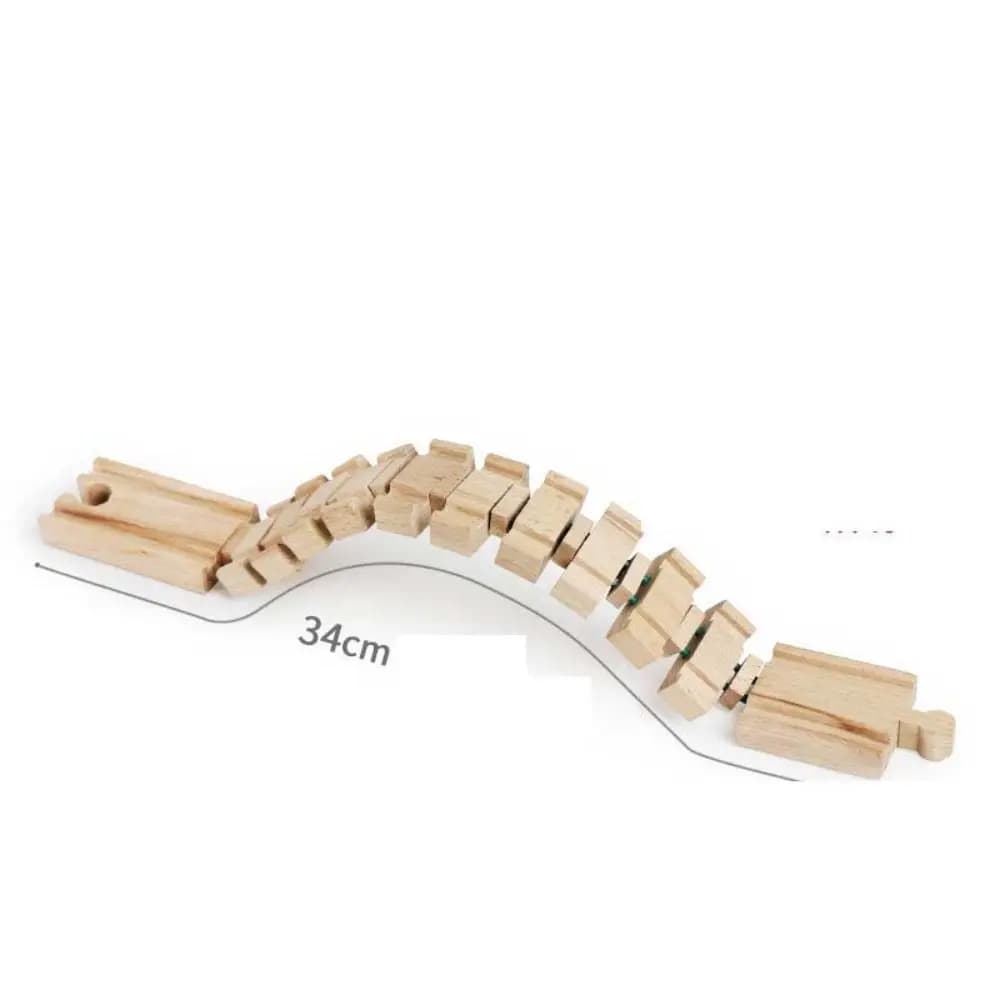 Apprendimento educativo Blocchi di costruzione Pista in legno Giocattoli ferroviari Accessori per binari in legno Giocattoli per connettori per binari Giocattoli per binari del treno