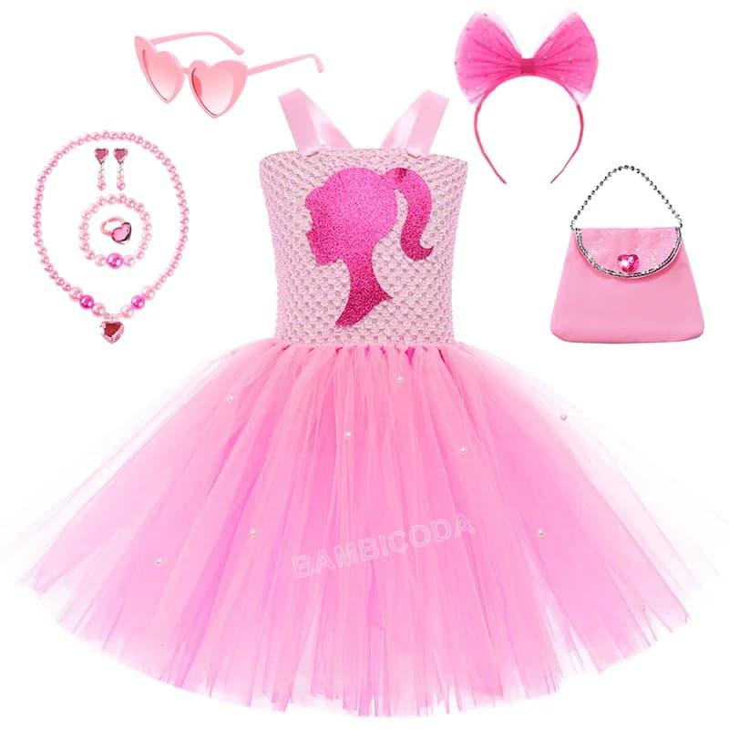 Abito da principessa per ragazze Rosy Movie Tutu per ragazza Lettera B Festa di compleanno Capodanno Costumi natalizi Costume da spettacolo teatrale