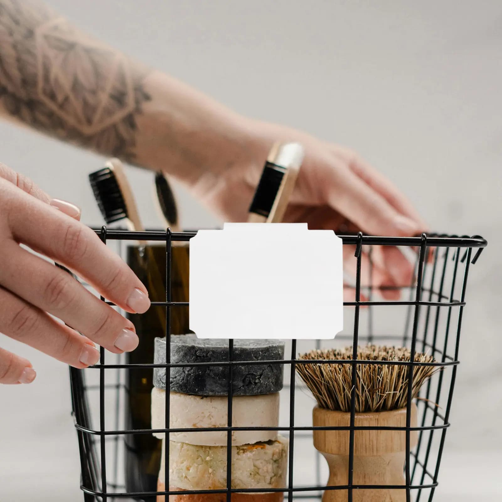 10 Etichette a Clip per Cestini - Portaetichette in Plastica Cancellabili a Secco per Contenitori Dispensa, Organizzatori Cubo per Cucina e Armadio Biancheria