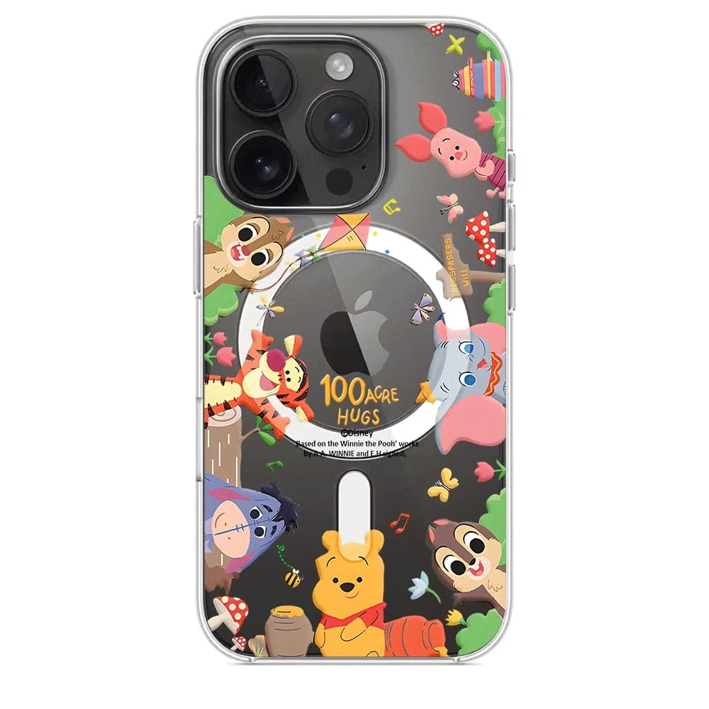 Cover Trasparente Disney Zootopia Winnie the Pooh per iPhone 17 16 15 14 Pro Max 16 15 14 Plus 17 Air in Acrilico Compatibile con MagSafe
