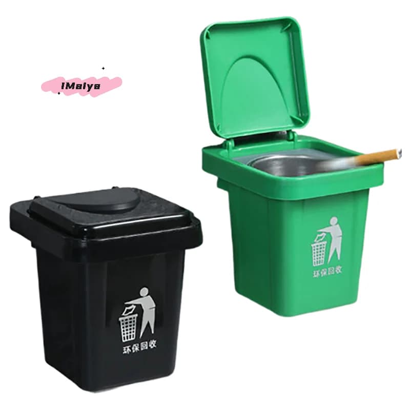 Posacenere in acciaio inossidabile M, posacenere portatile con coperchio, posacenere da appendere al muro del bagno, posacenere premium per uomo