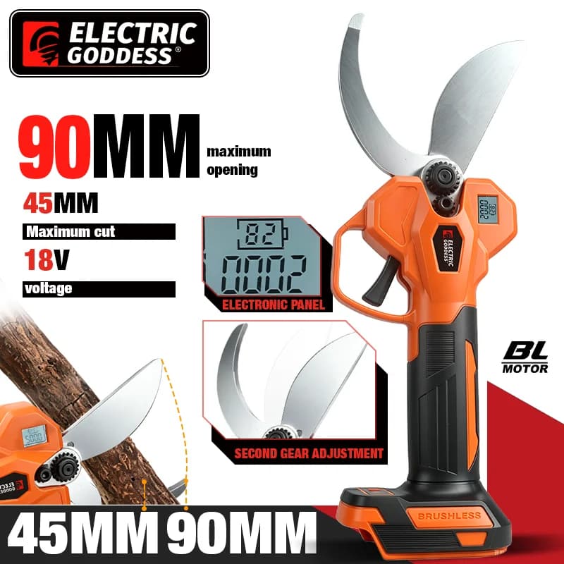 Forbici Elettriche Senza Spazzole per Giardino, Diametro di Taglio 45mm, Cesoie per Potatura, Utensili Elettrici da Giardino Compatibili con Batteria Makita 18V