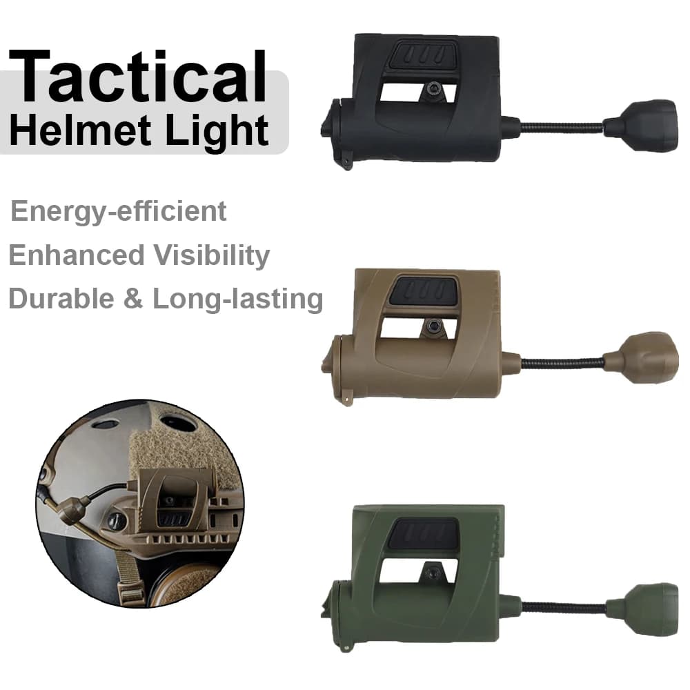 Luce per casco tattico MPLS CHARGE Torcia per casco da caccia Torcia multifunzionale a 3 modalità LED Lampada frontale per esterni a risparmio energetico