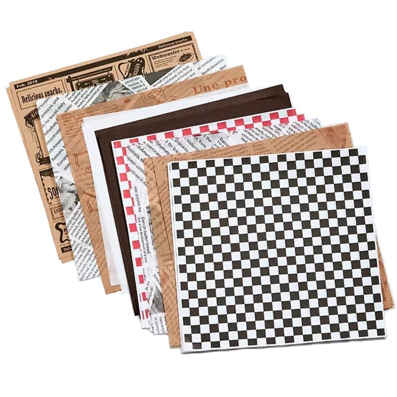 25/50 pezzi di fogli di carta Deli, fodere di carta cerata per cesto di plastica per alimenti, speciali per avvolgere pane e panini, 8.7x8.7 pollici