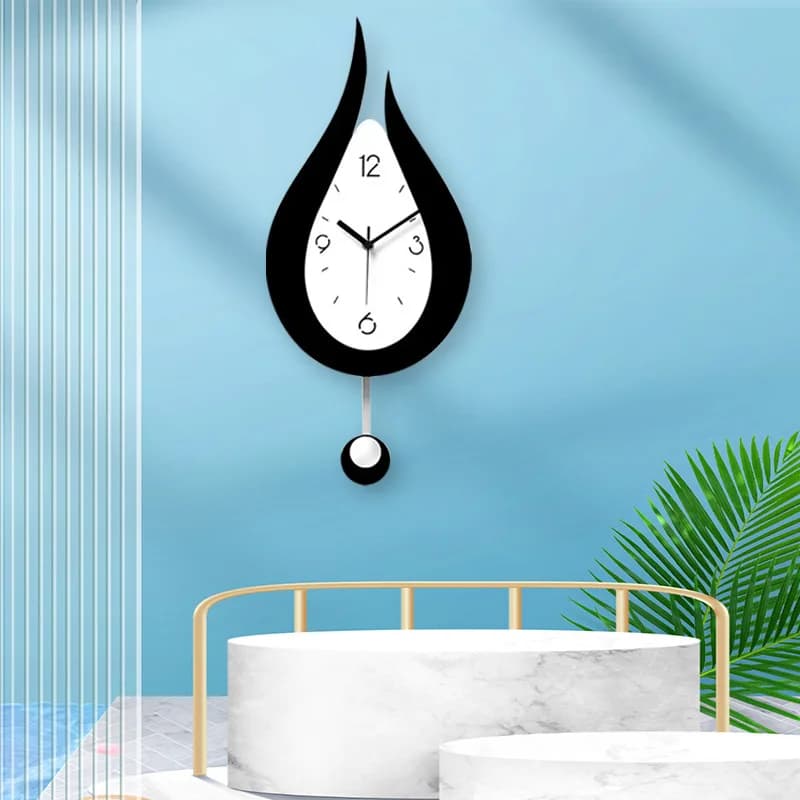 1 piece acrylic wall clock, wall clock with drop swing shape design, silent watch, living room bedroom decoration