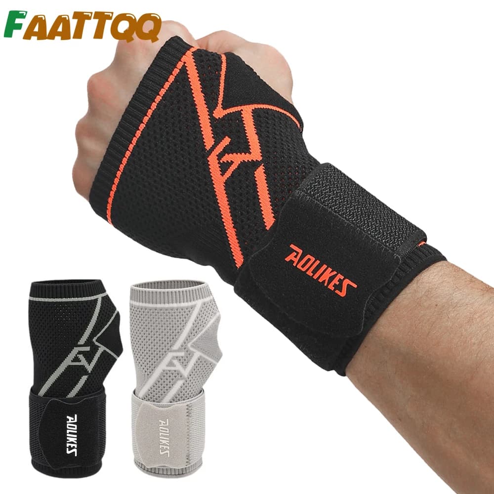 Supporto per Polso Elastico con Cinturino, Fascia Compressiva Regolabile per Uomini e Donne