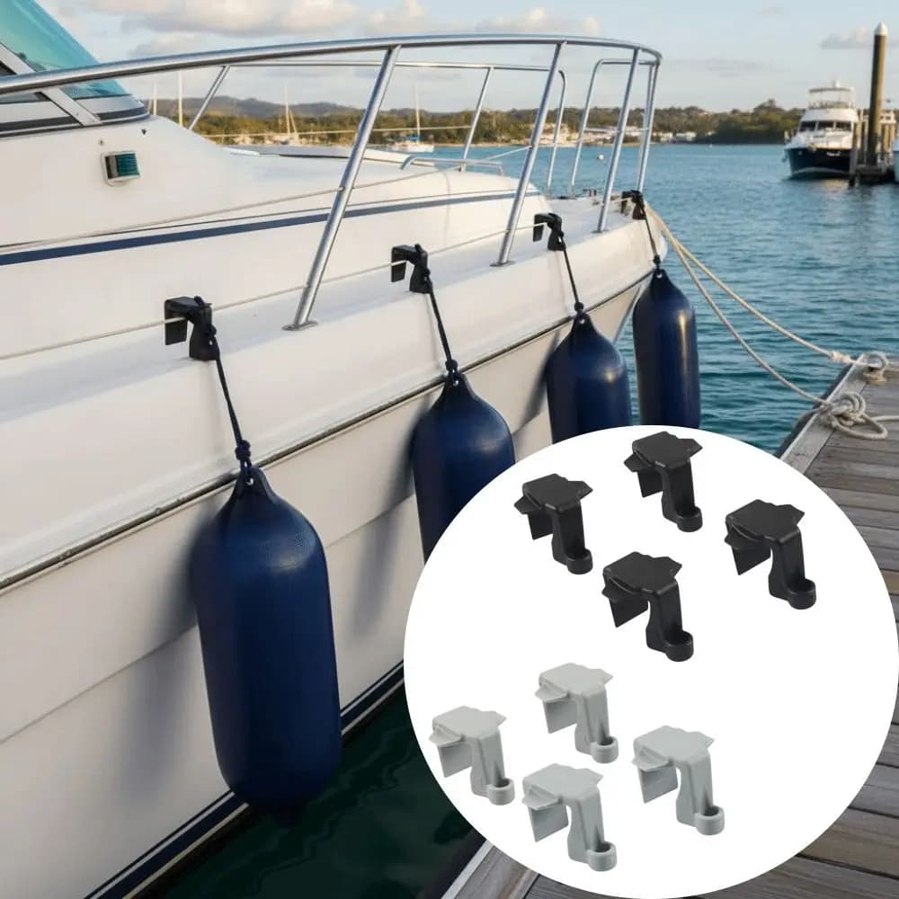 Gancio per Parabordi Nautici Resistente ai Raggi UV, in Nylon Nero, Design Robusto, Fissaggio Sicuro per Parabordi di Barche