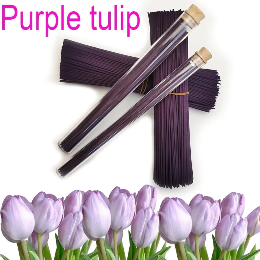 1 lattina di circa 27/63 bastoncini di incenso tulipano viola con un'atmosfera romantica, amata dalle donne come regali di San Valentino