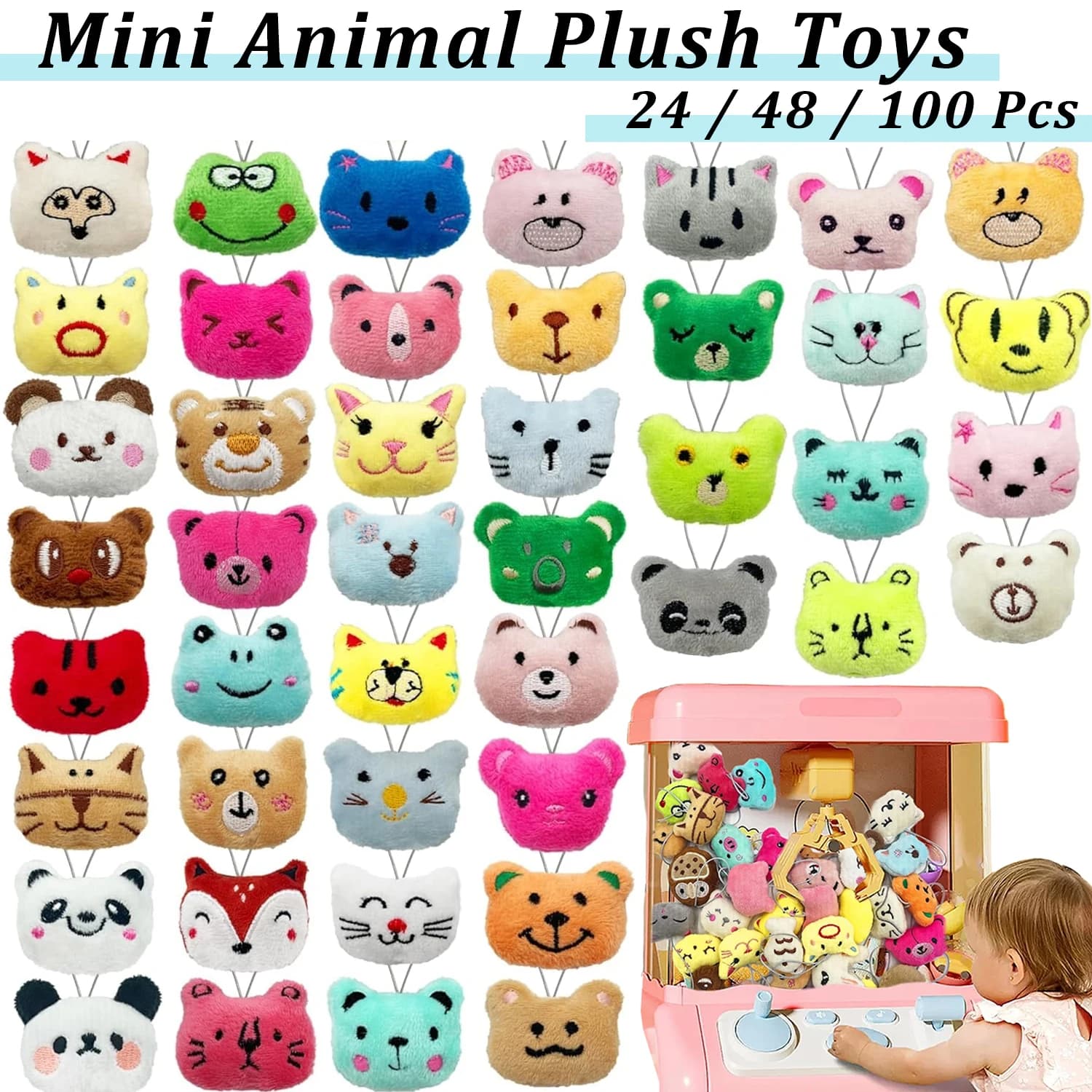 24-100 pezzi mini giocattoli di peluche animali set carino piccolo animale farcito portachiavi per bomboniere per Goody Bag roba di uova di Pasqua