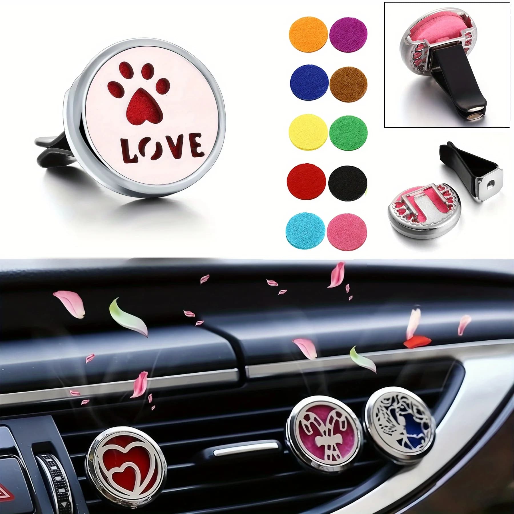 1pc Rechargeable Auto Deodorant Perfume Diffuser Clip, Auto Indoor Accessories with Auto Air Intake, Auto Aromatherapy Diffuser